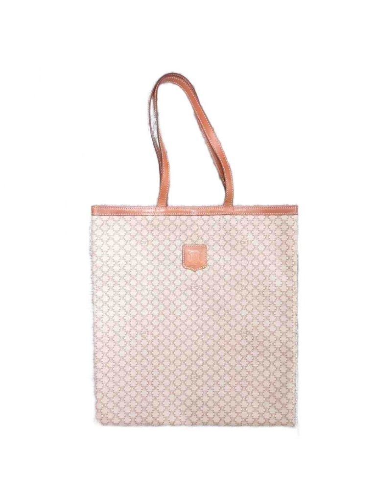 Celine Macadam Pattern Tote Triomphe Leather Brown